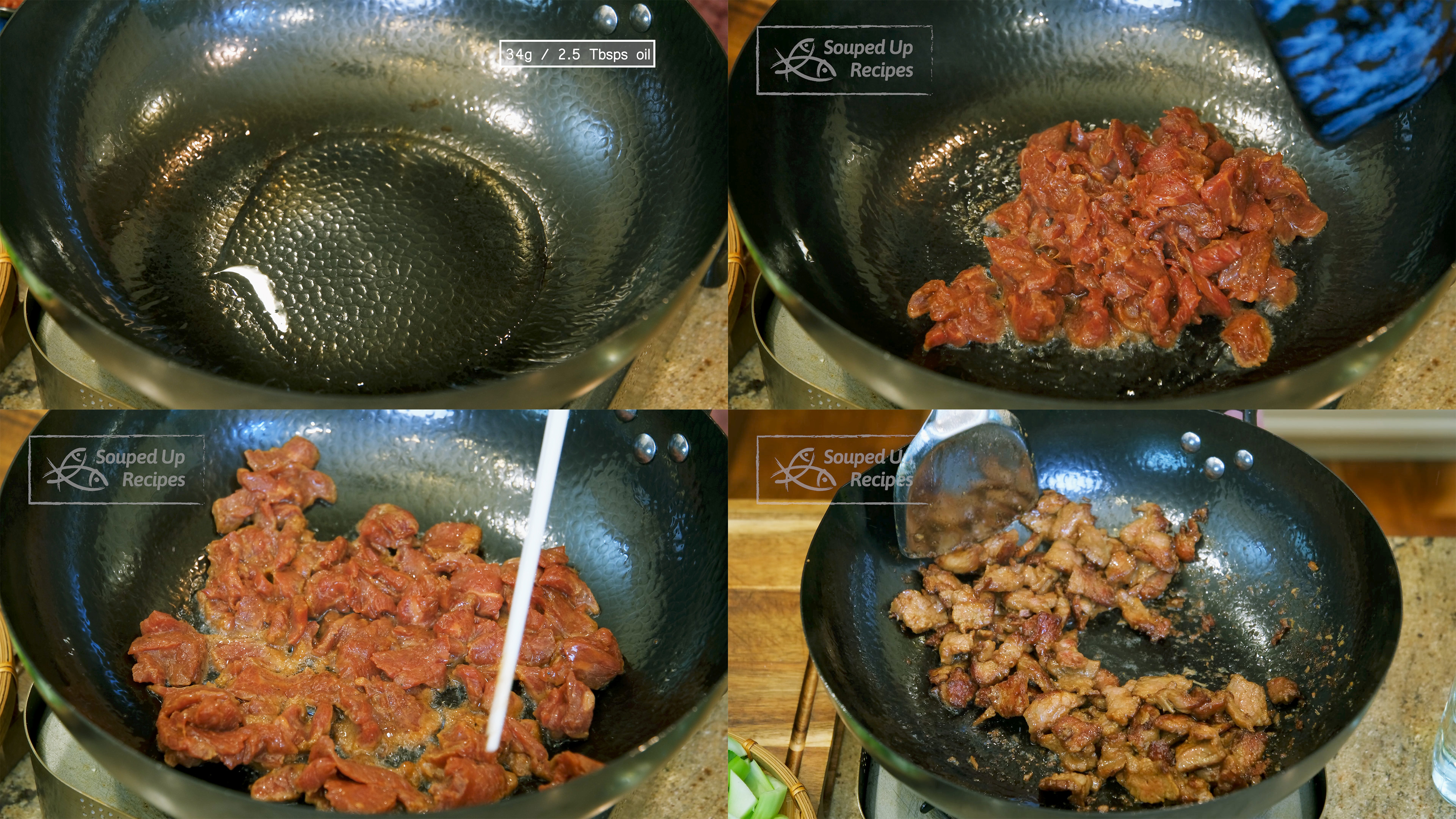 Image of Turn the heat to high and heat the wok until...