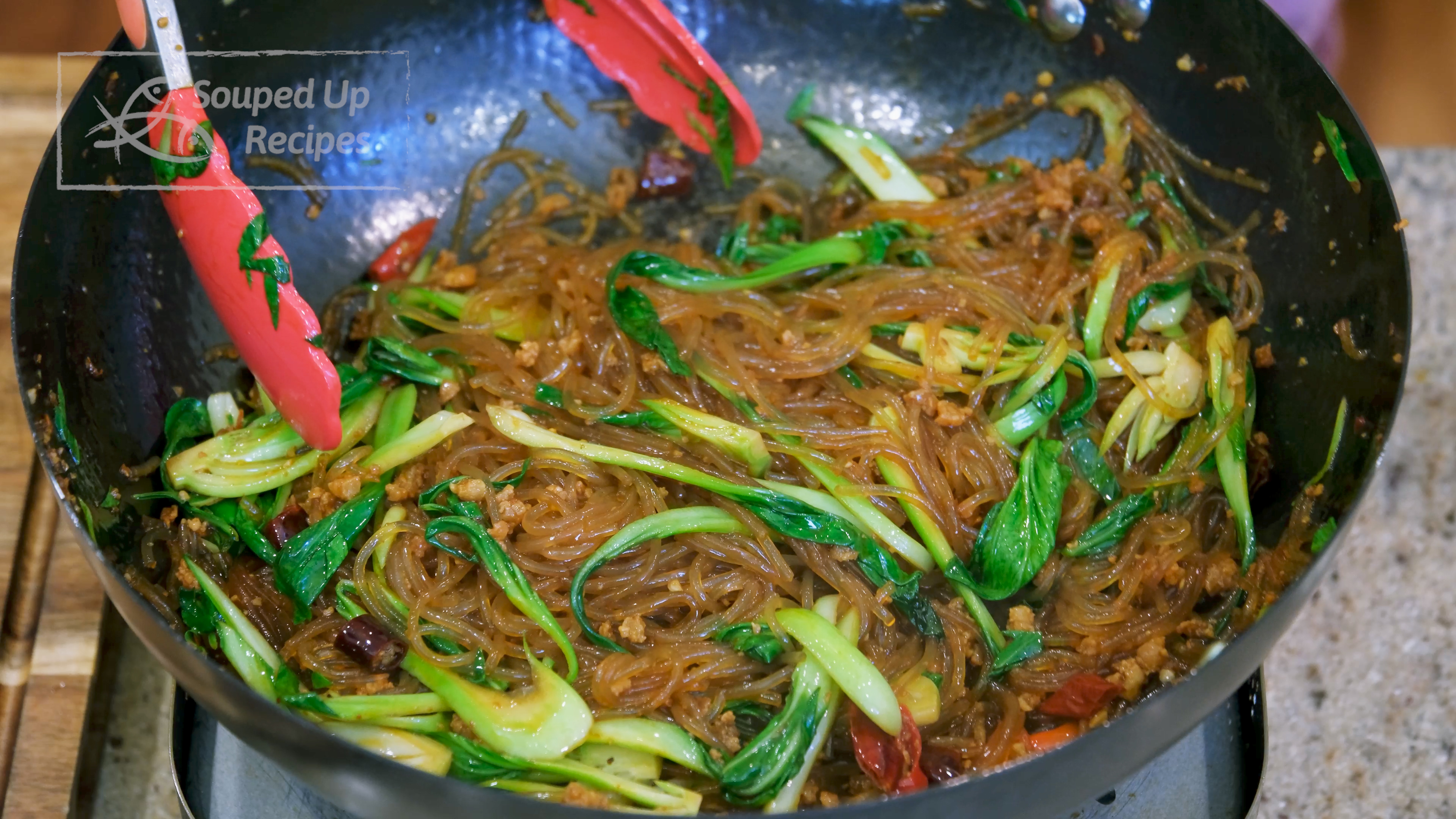 Image of Last, toss in the julienned bok choy. Stir over medium...