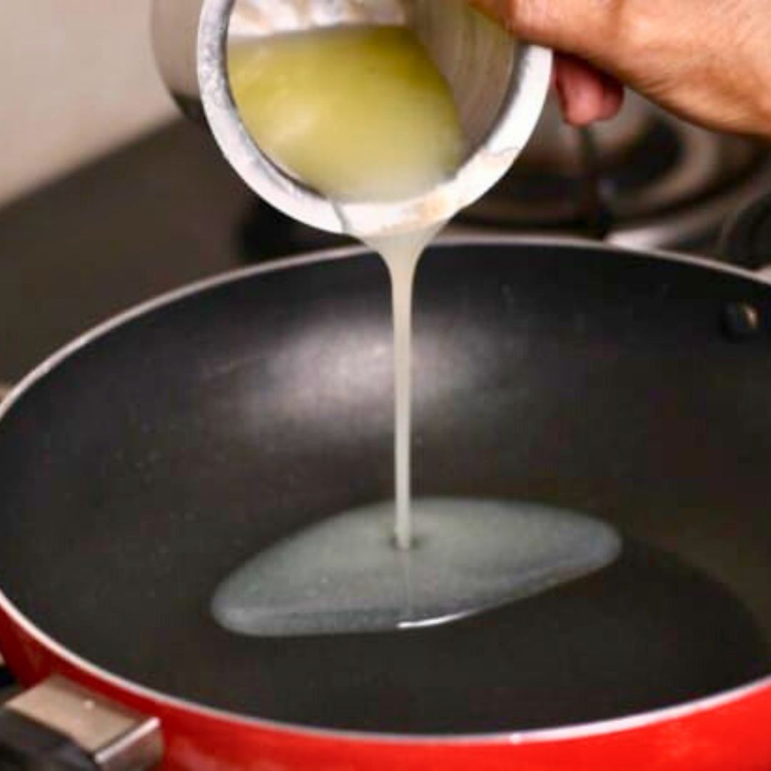 Image of Heat ghee in a pan over medium heat.