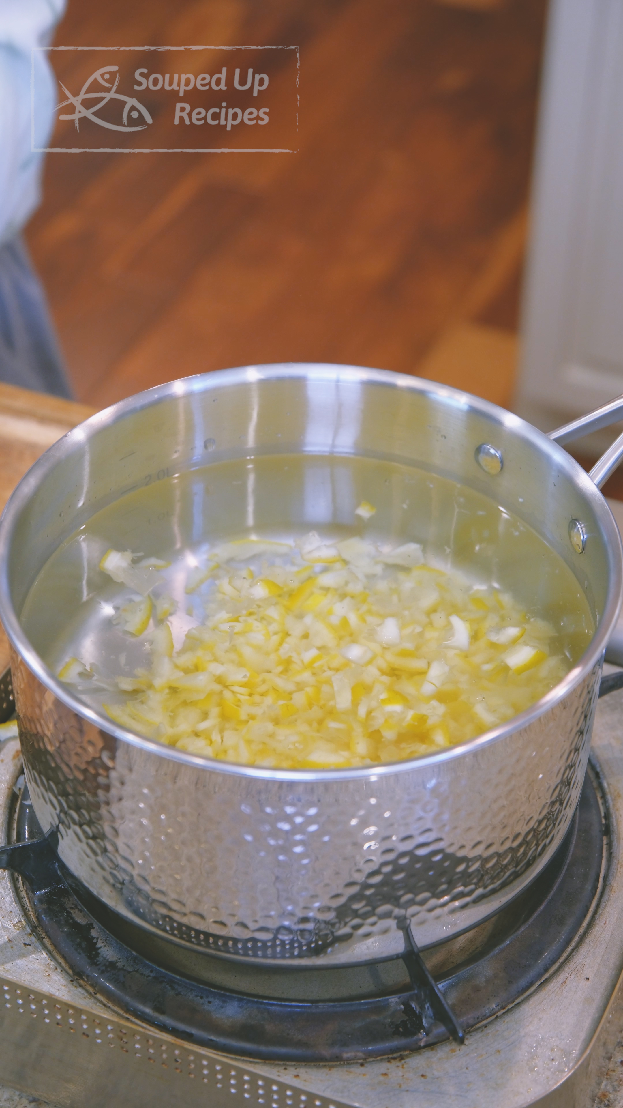 Image of Boil the diced lemon rinds for 10 minutes. Change water...