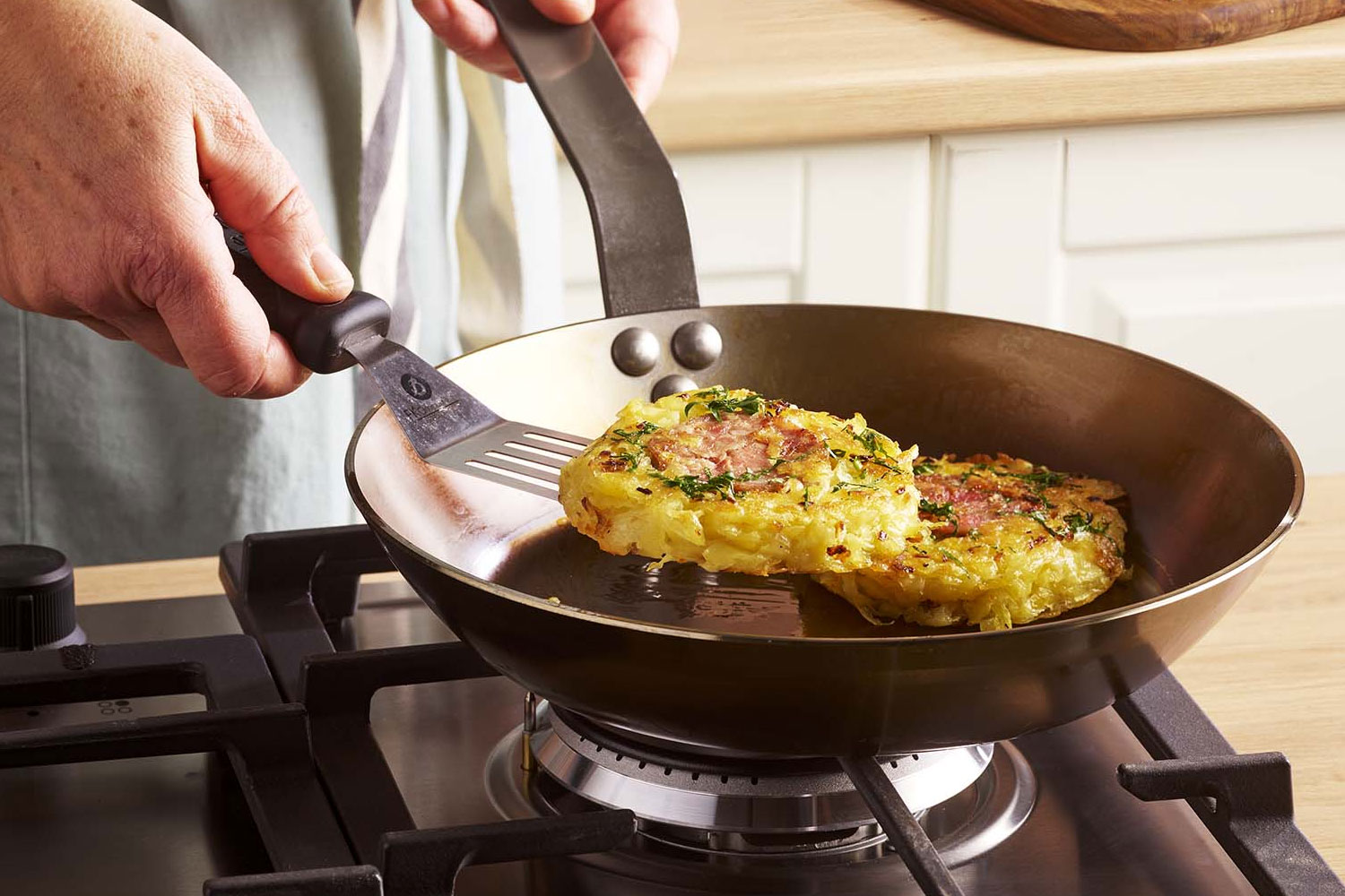 Rösti de pommes de terre au chorizo fumé