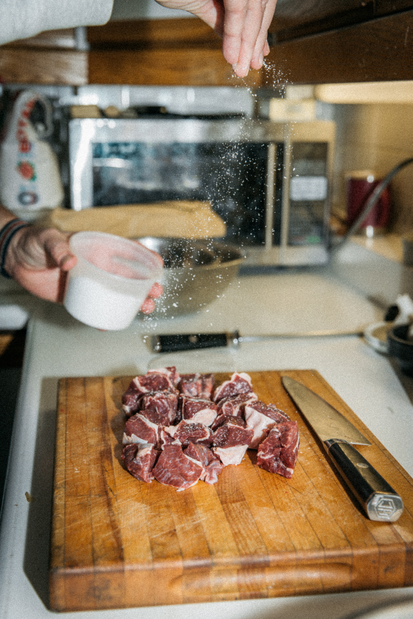 Image of Prepare the Beef:Cut the cheeks into large bite sized pieces...