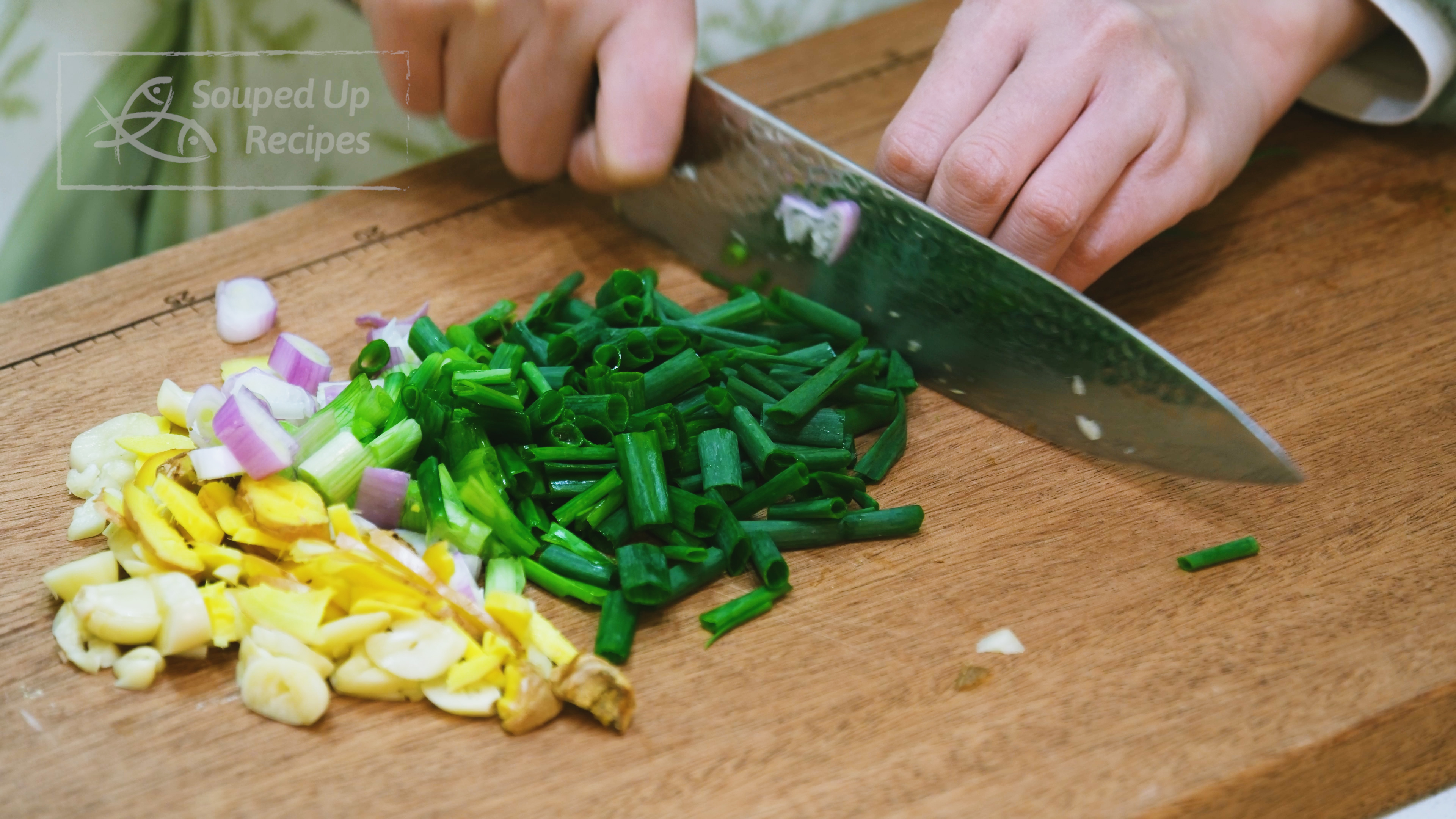 Image of Smack 5 cloves garlic, 2 inches ginger, and 3 scallions...