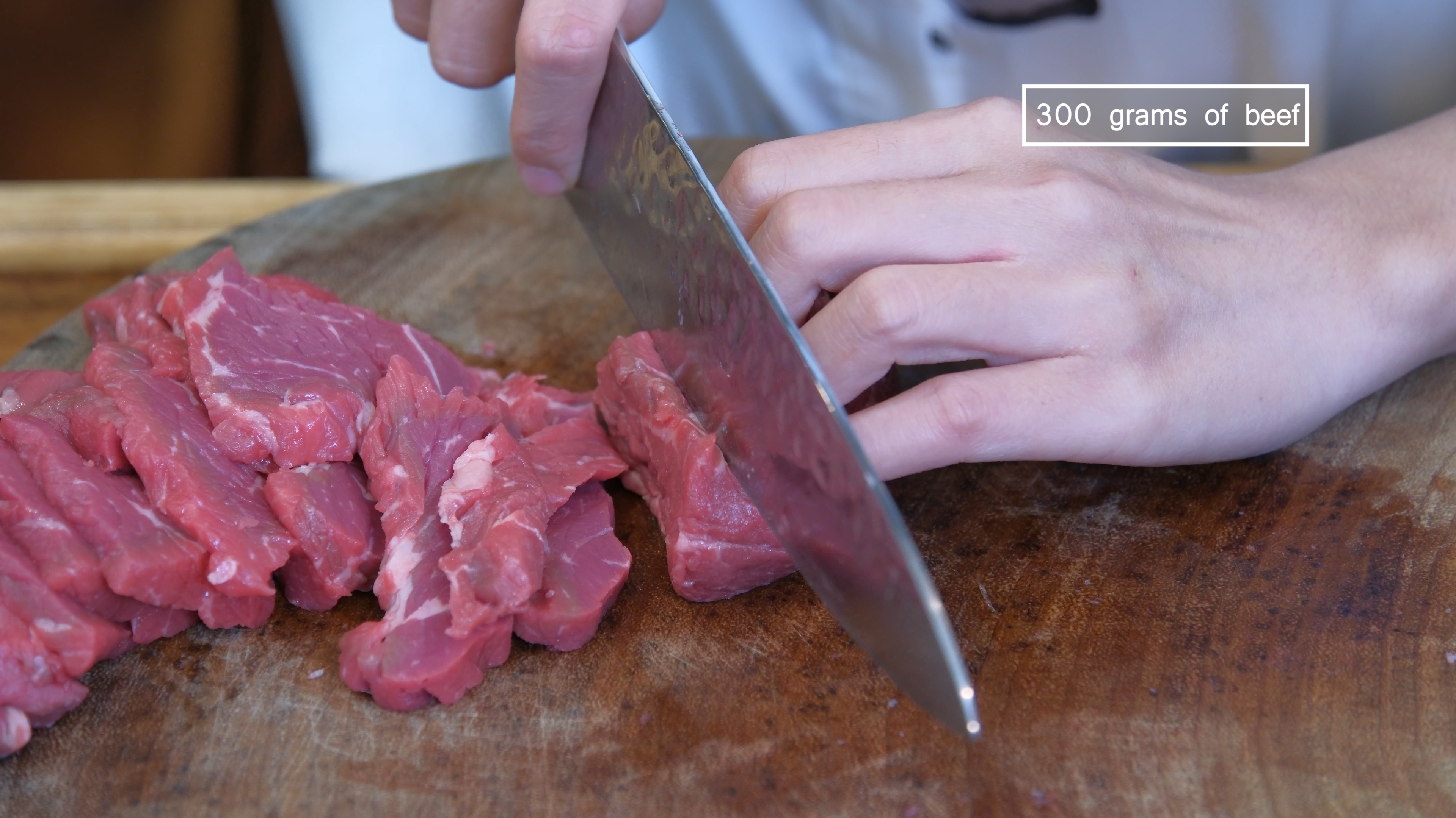 Image of Slice the beef into 1/4 of an inch thick pieces....