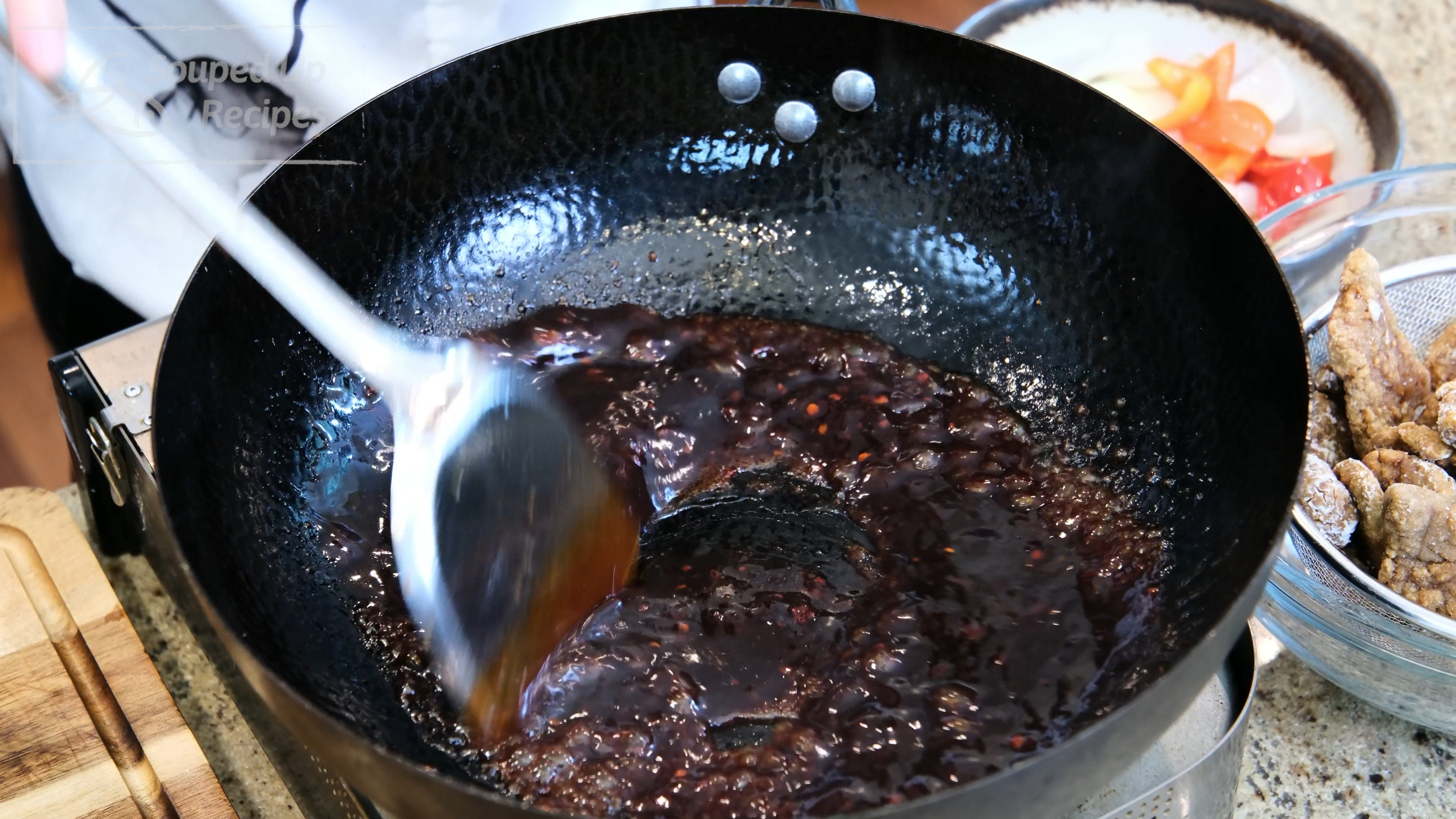 Image of Pour in the Beijing beef sauce. Stir over medium heat...