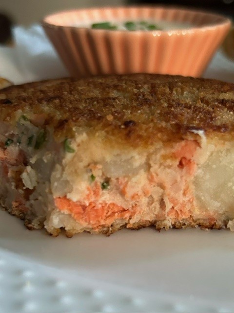 Salmon & Potato Cakes with Chive Mayo
