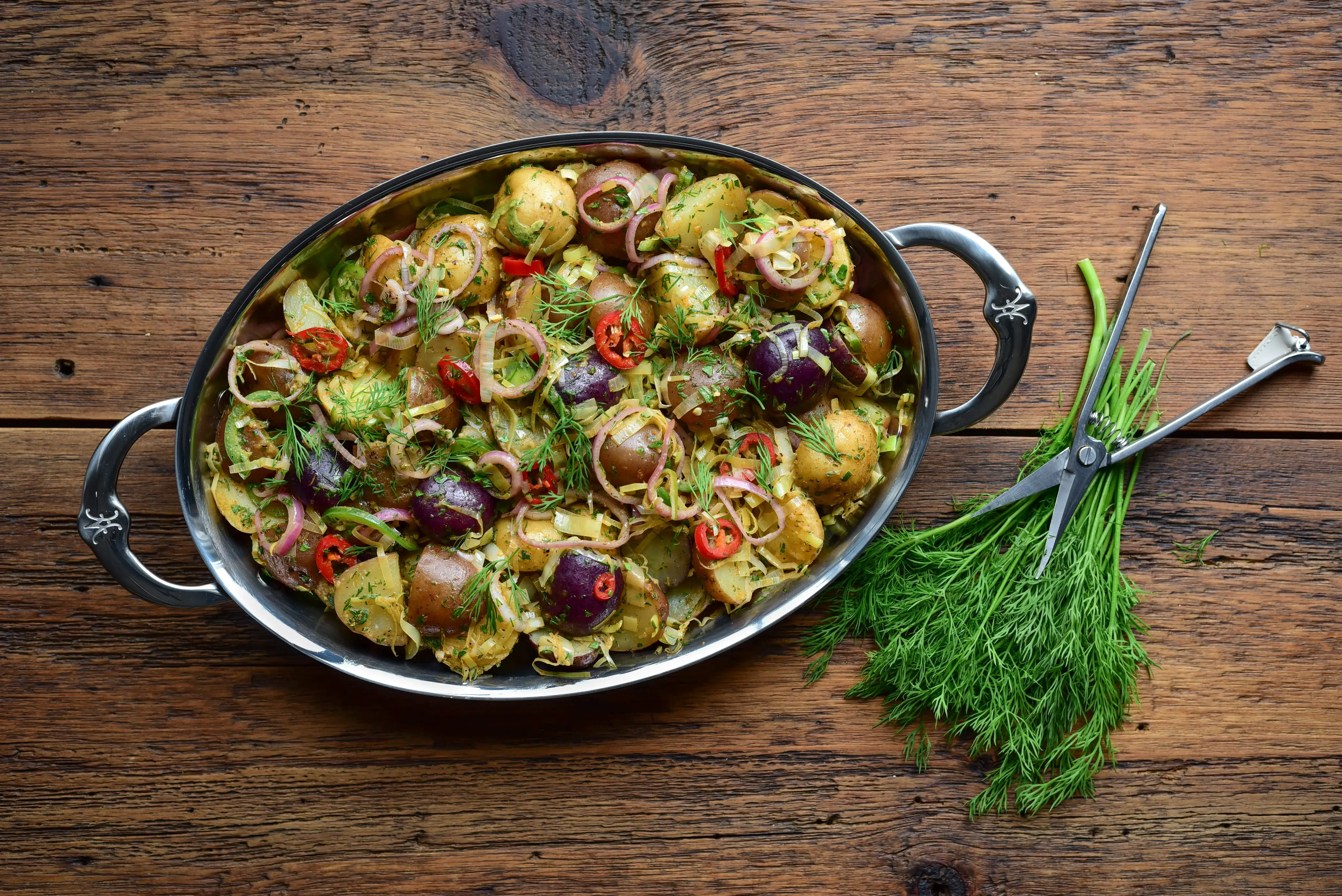 Brown Butter Potato Salad with Leeks & Pickled Shallots