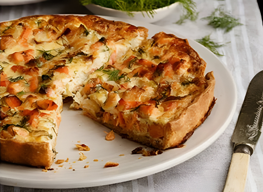 Quiche mit Lachs und Ziegenkäse