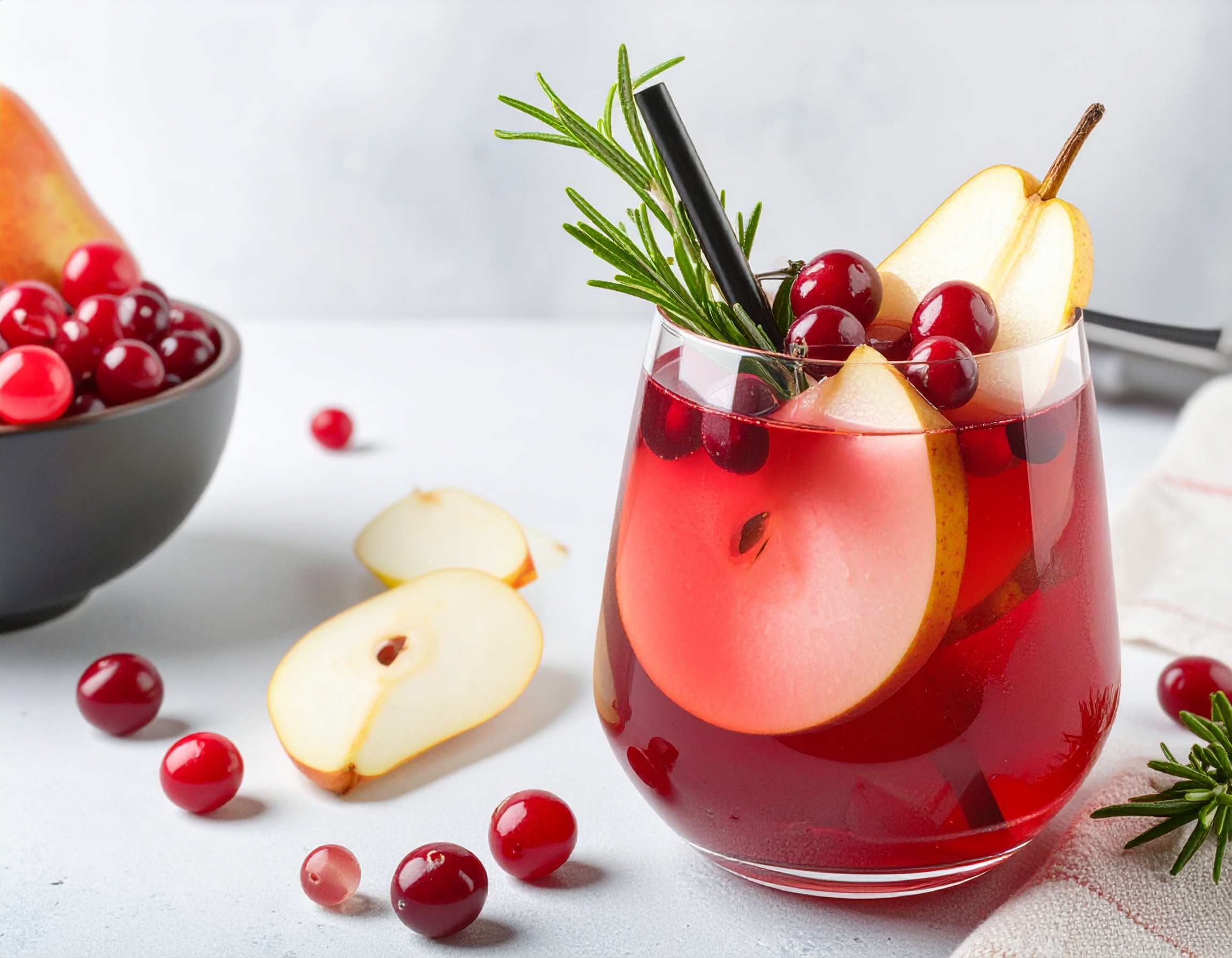 Cranberry Pear Sangria Mocktail