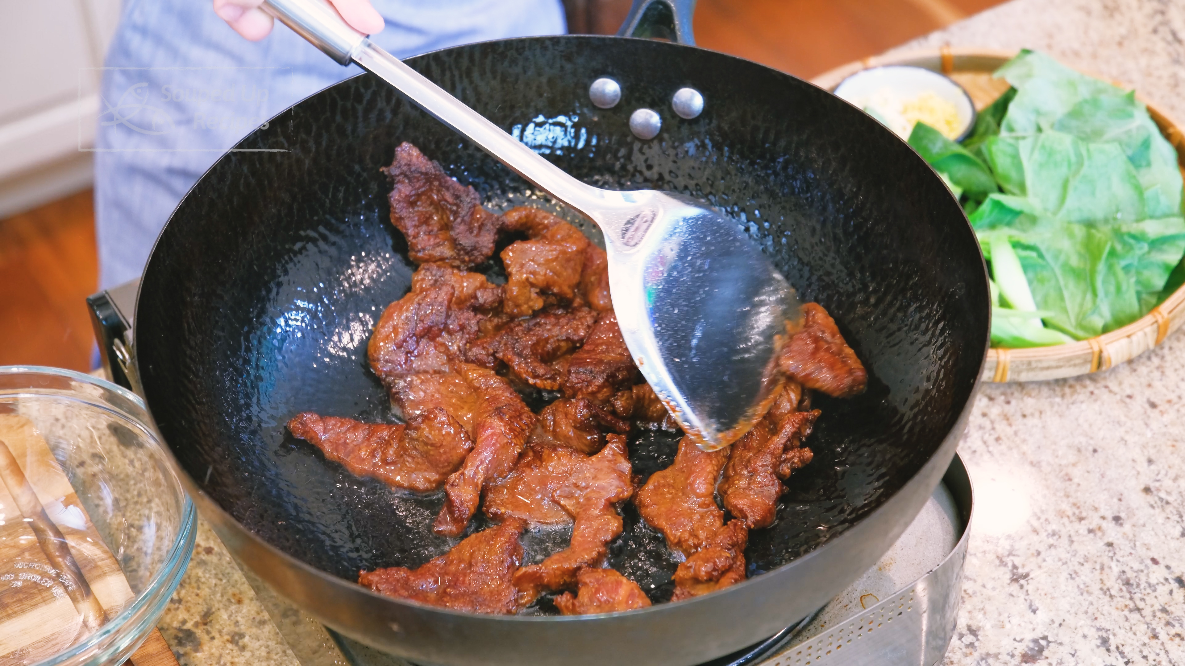 Image of Add the beef to the wok and stir over high...