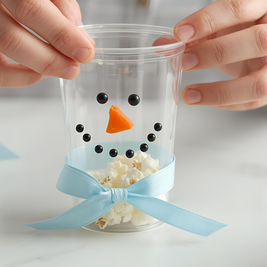 Image of Dab a tiny bit of frosting or melted chocolate on...