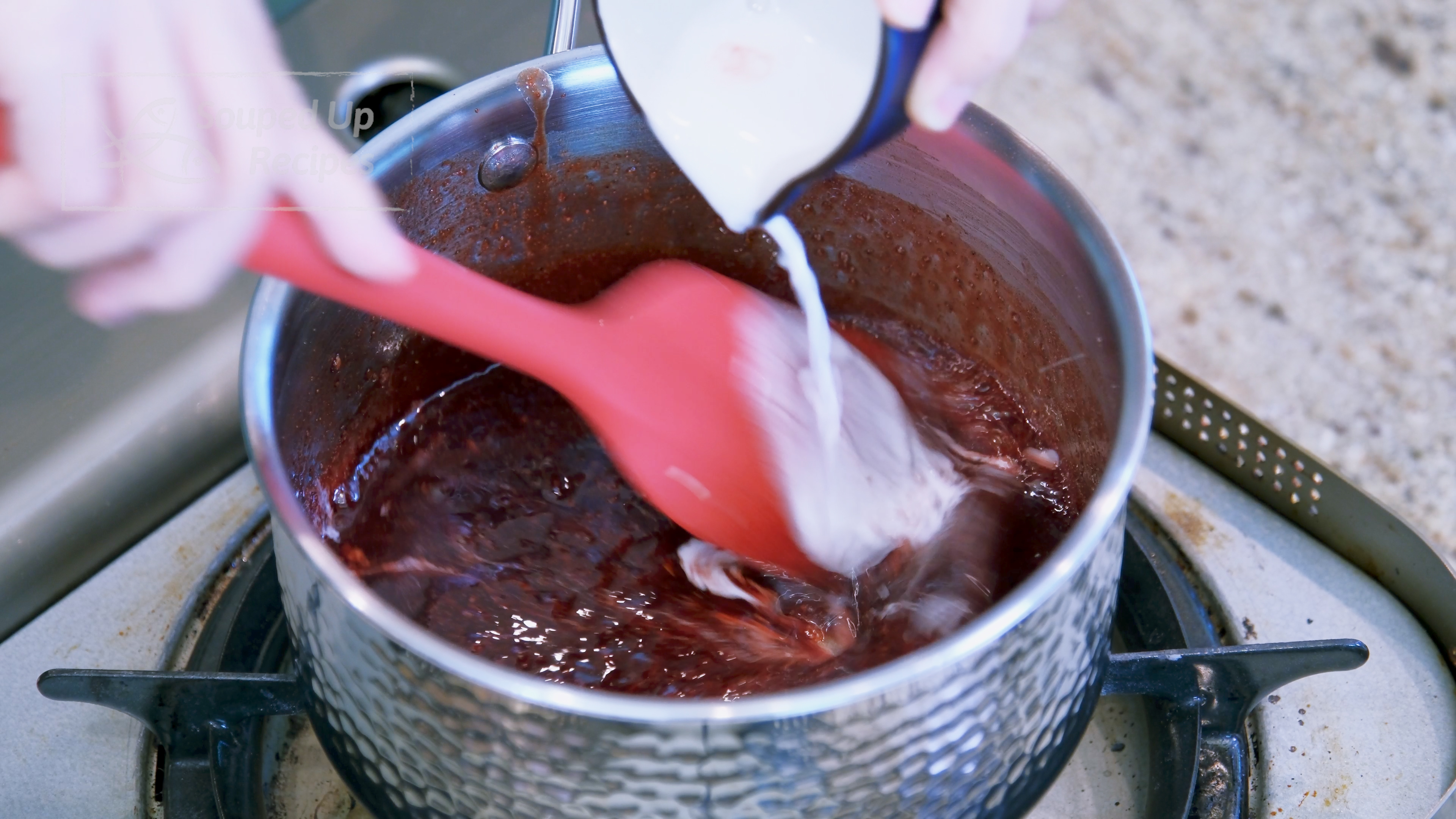 Image of Mix the tapioca starch with water and then add to the...