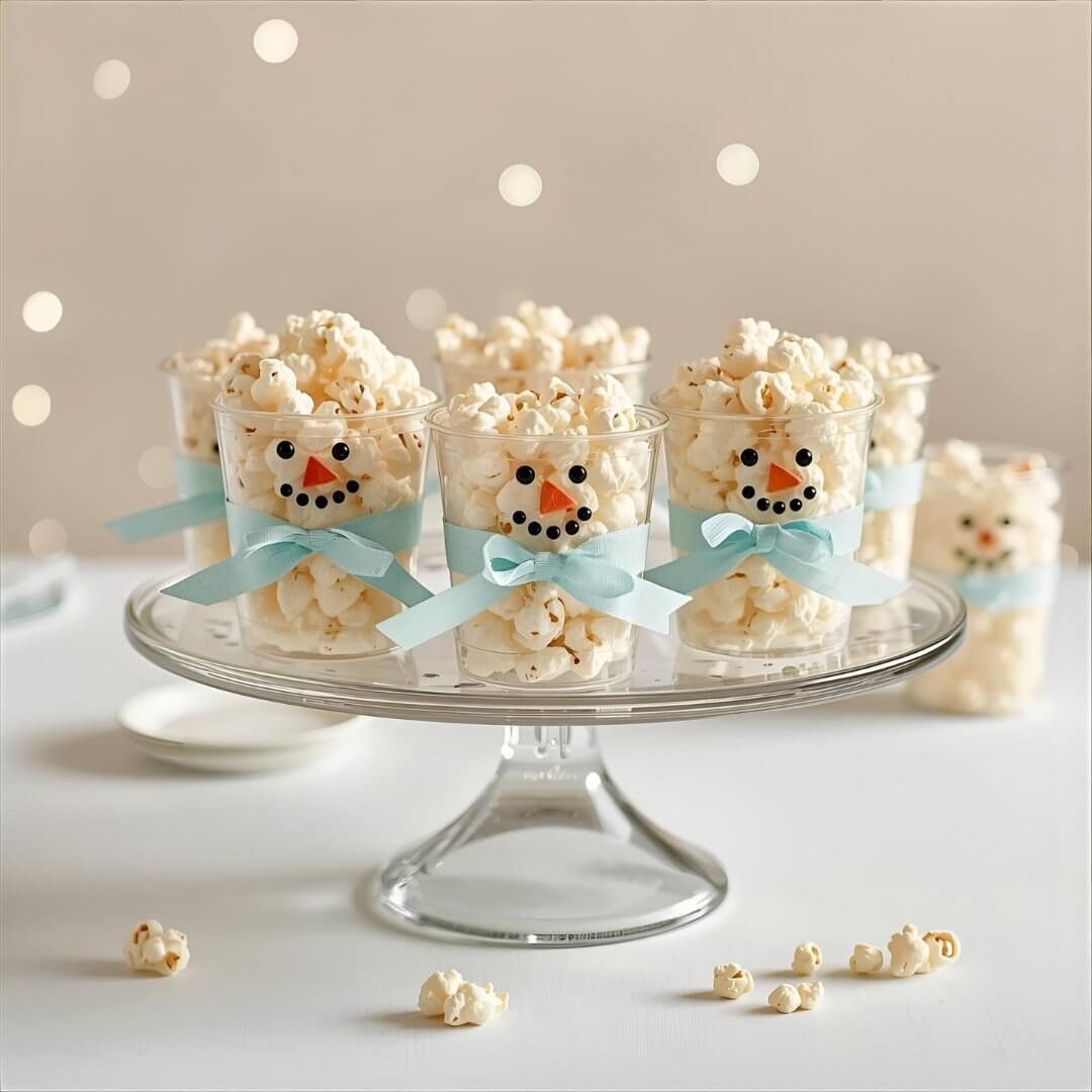 Image of Arrange your snowman cups on a cake stand or tray,...