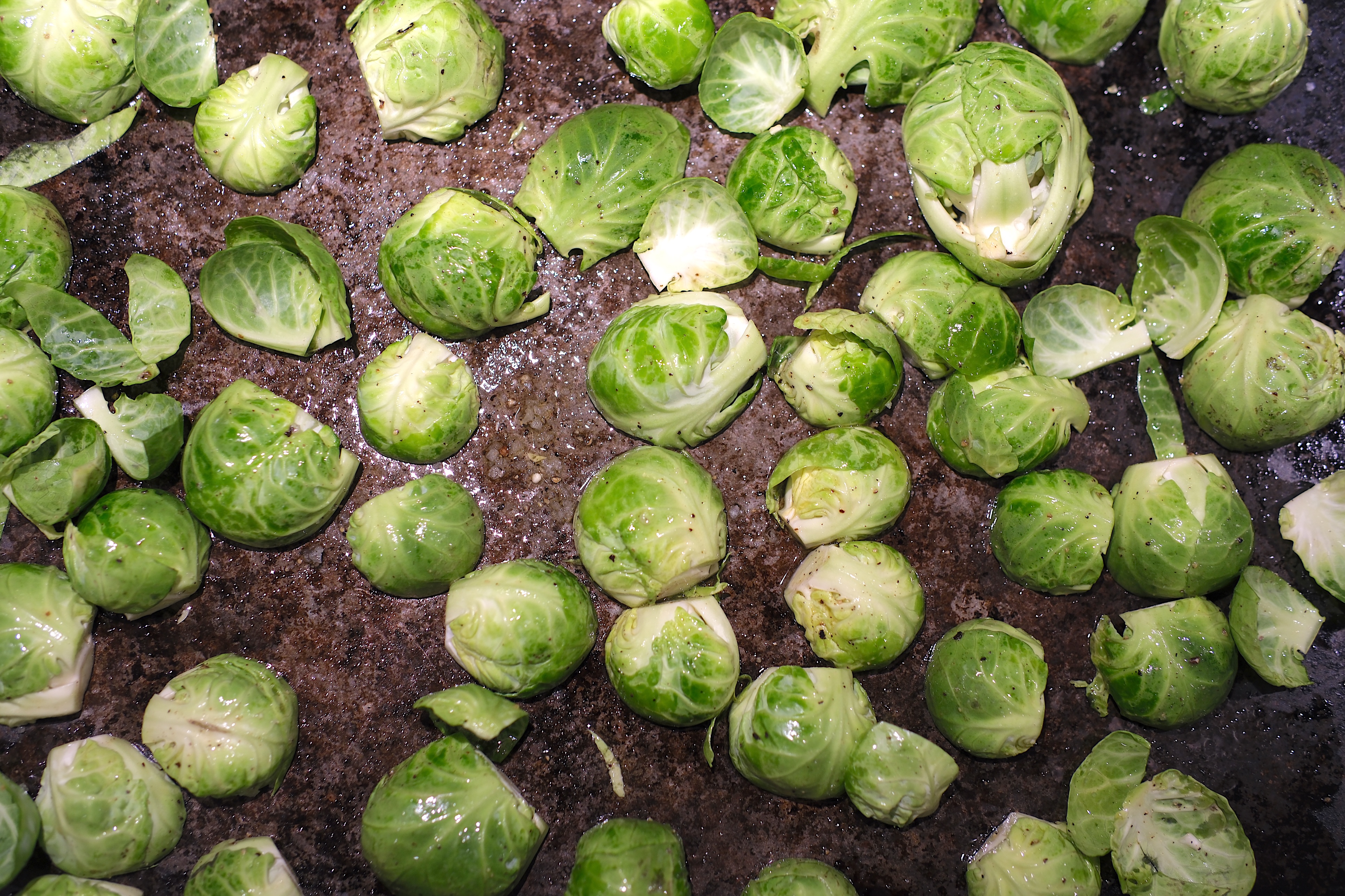 Image of Toss brussels sprouts with olive oil and salt and arrange...