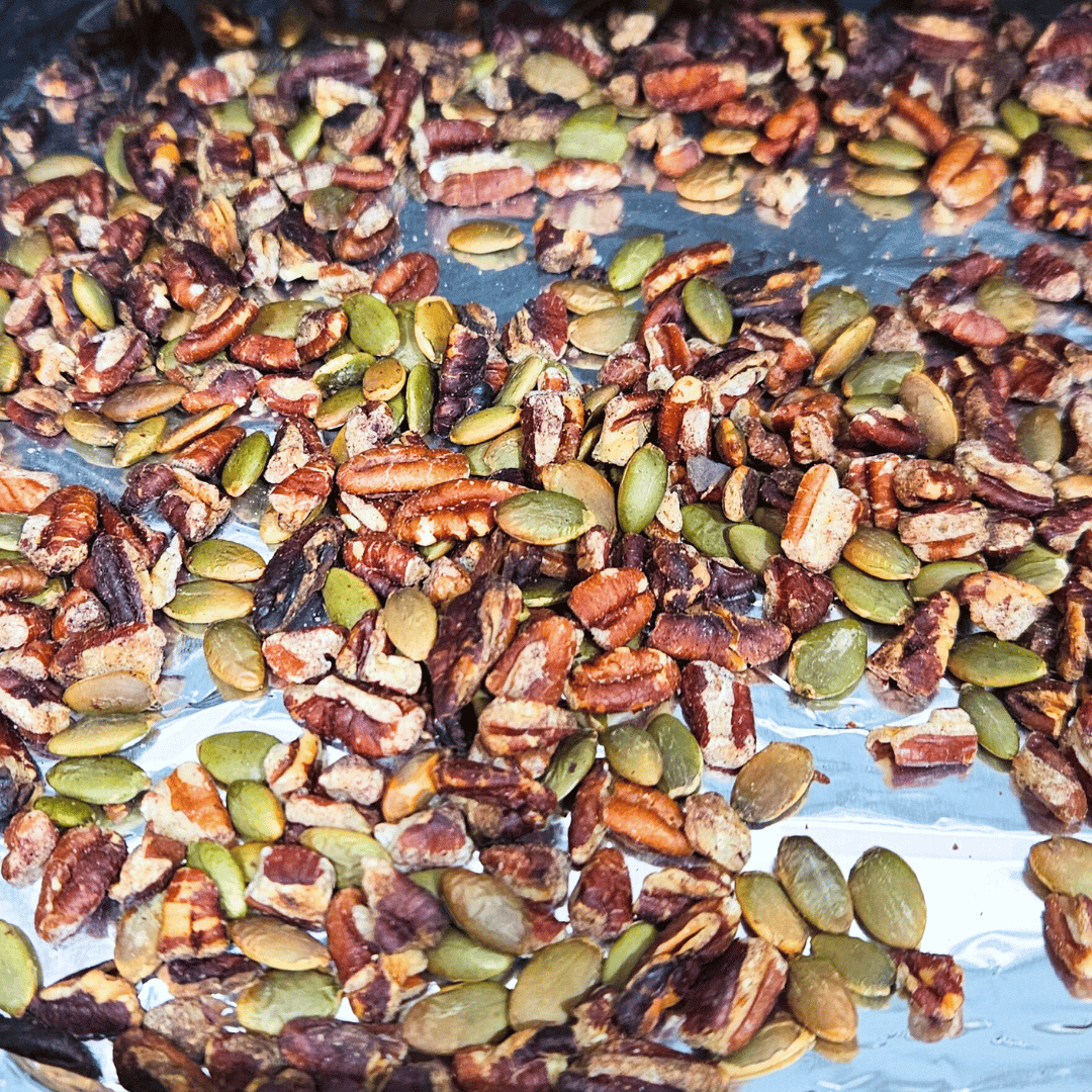 Image of OPTIONAL: gently roast the nuts and seeds to give them...