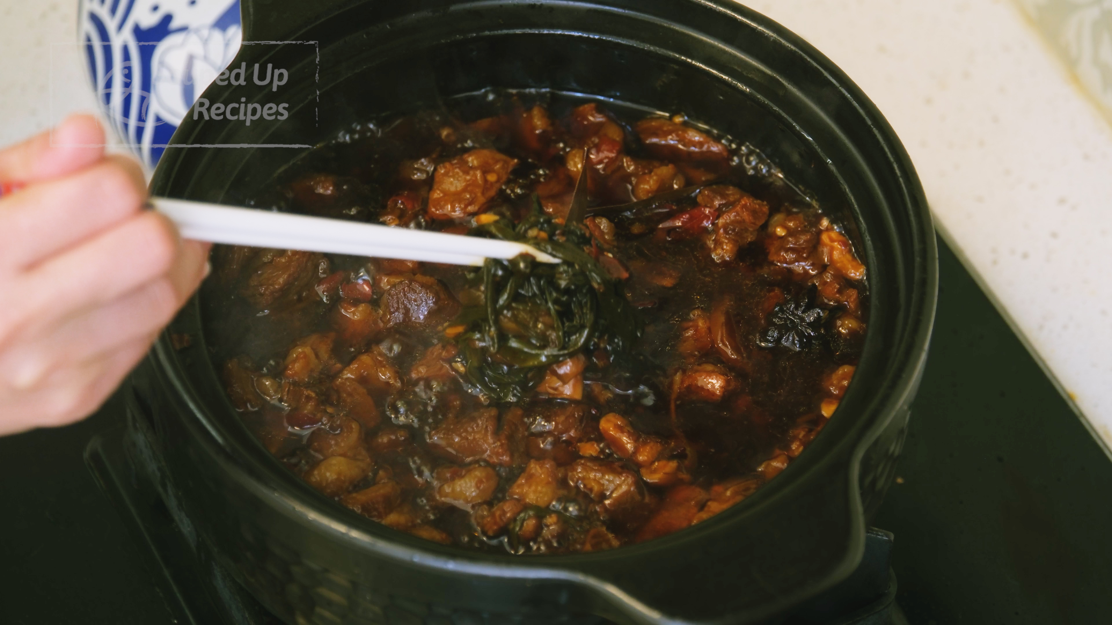 Image of Before adding the daikon to the beef, pick out all...