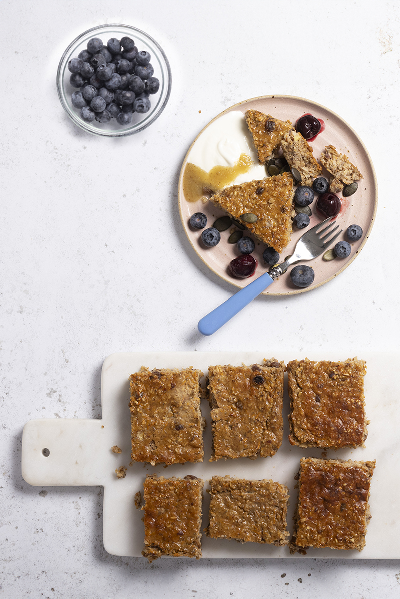 Nutty Carrot & Sultana Pinhead Oats Breakfast Tray Bake