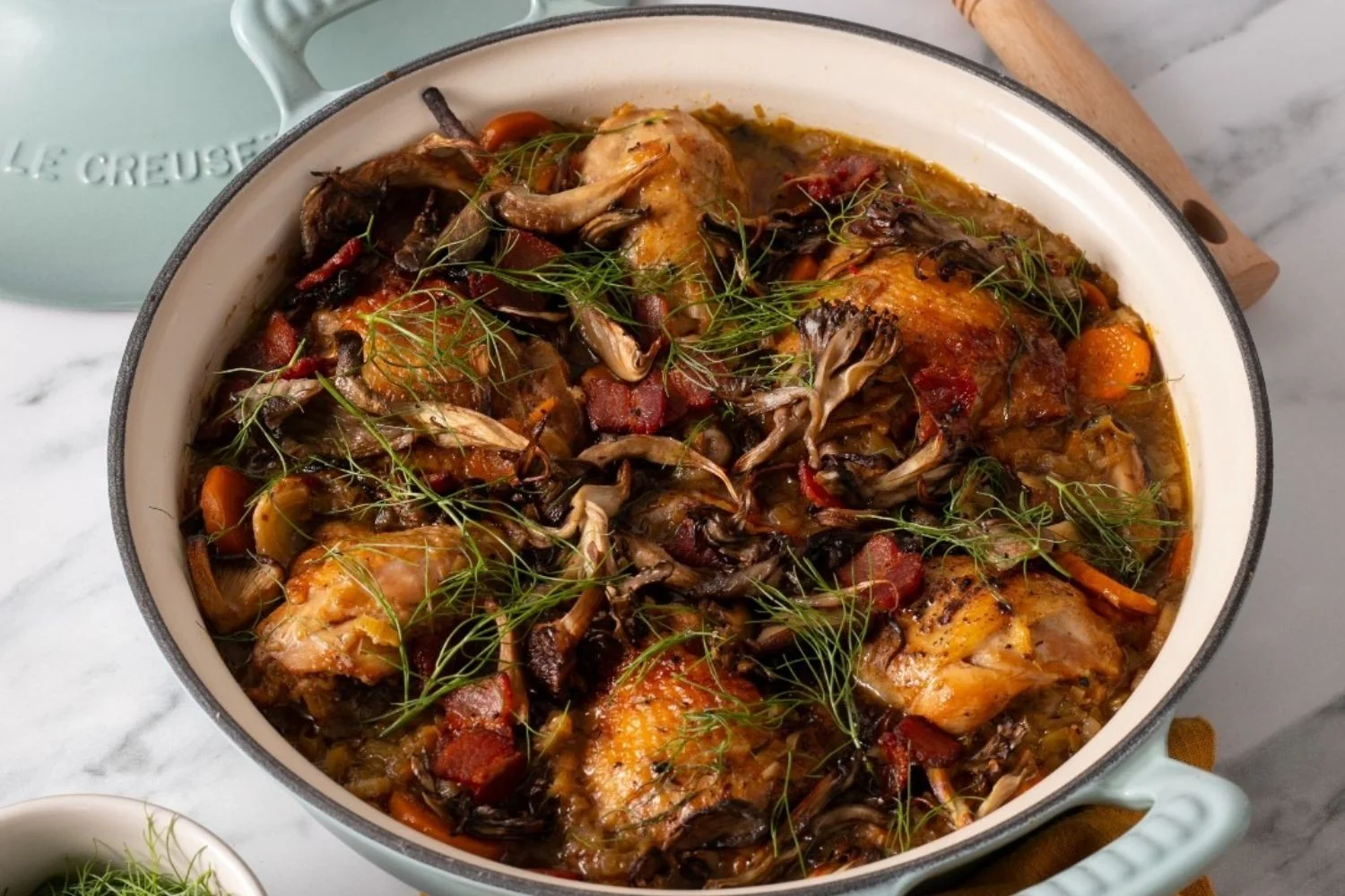 Pollo al vino con sidro