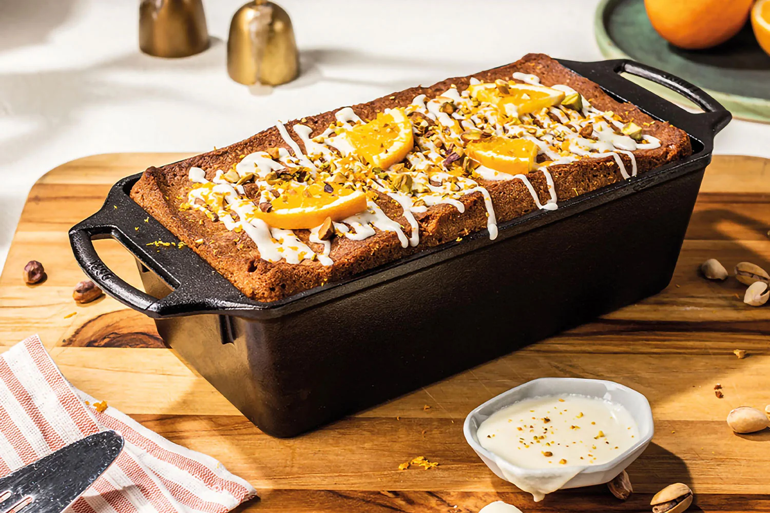 Plumcake all'arancia e pistacchio