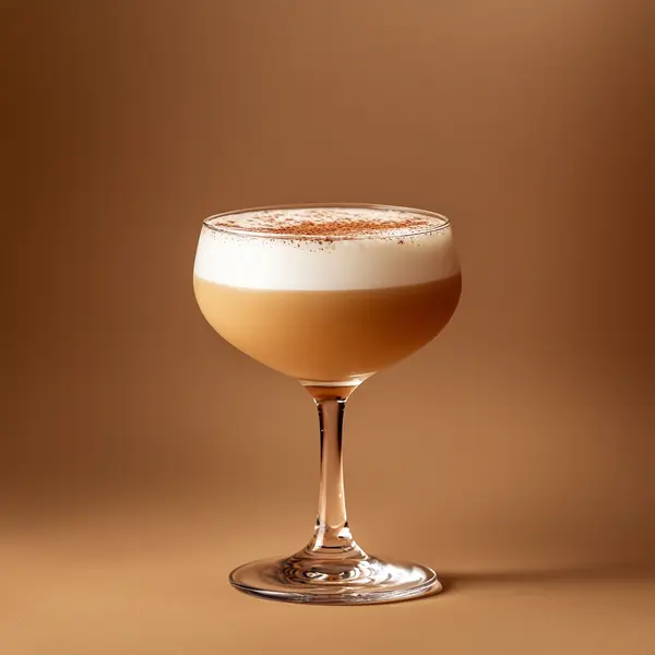 A photo of the Cacao Cloud Martini cocktail containing Beefeater London Dry Gin, Marie Brizard Crème de Cacao White, Single cream / half-and-half, Fee Brothers Fee Foam Egg White Alternative in a Coupe.