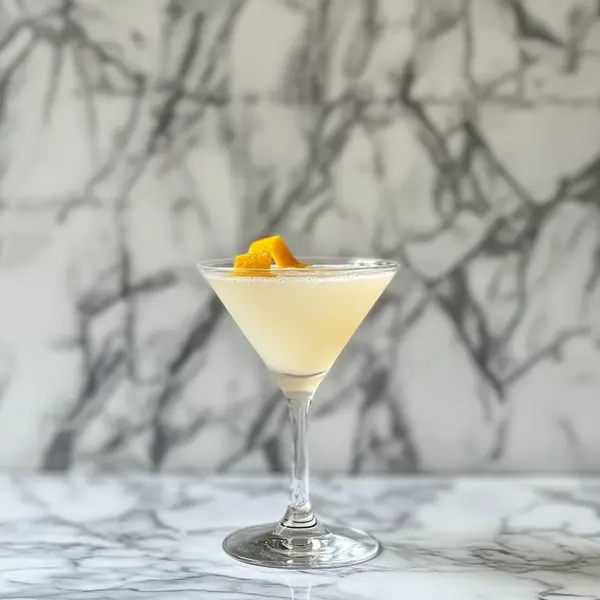 A photo of the Pisco Apricot Martini cocktail containing 1615 Pisco Puro Quebranta, Giffard Triple Sec, Giffard Abricot Du Roussillon, Chilled water (reduce if wet ice) in a Martini.
