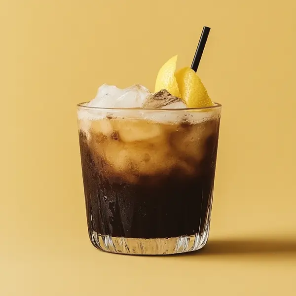 A photo of the Arctic Lemon Zest cocktail containing Romana Black Sambuca Liqueur, Marie Brizard Crème de Cacao White, Tempus Fugit Crème De Menthe, Freshly squeezed lemon juice in a Old-Fashioned.