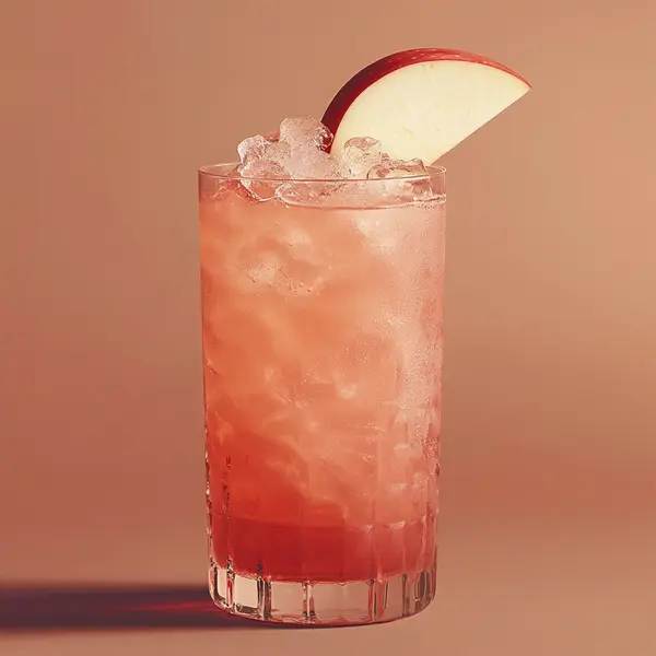 A photo of the Cran-Apple Stampede cocktail containing Zubrowka Bison Grass Vodka, Pressed apple juice, Cranberry juice in a Collins.