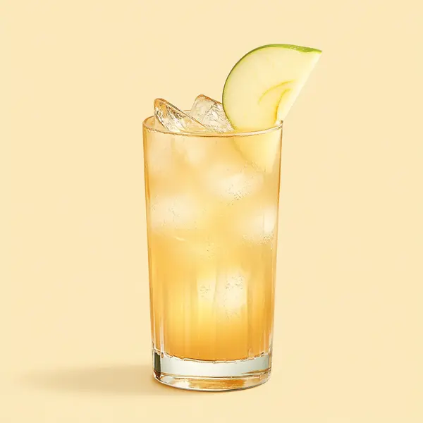 A photo of the Apple Ginger Royale cocktail containing Hennessy V.S. Cognac, Freshly squeezed lime juice, Pressed apple juice, Three Cents Ginger Beer in a Collins.