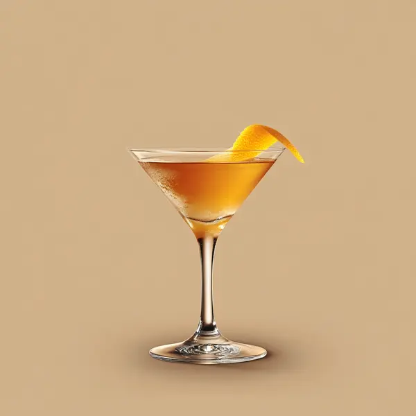 A photo of the Golden Gent Martini cocktail containing Hennessy V.S. Cognac, Bénédictine D.O.M. Liqueur, Freshly squeezed orange juice in a Martini.