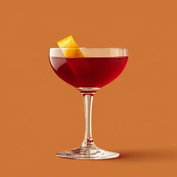 A photo of the Rosy Twist Martini cocktail containing Beefeater London Dry Gin, Noilly Prat Dry Vermouth, Liber & Co. Real Grenadine in a Coupe.