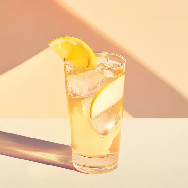 A photo of the Apple Eldergrove Fizz cocktail containing Beefeater London Dry Gin, St-Germain Elderflower Liqueur, Pressed apple juice, Freshly squeezed lemon juice, Angostura Aromatic Bitters in a Collins.