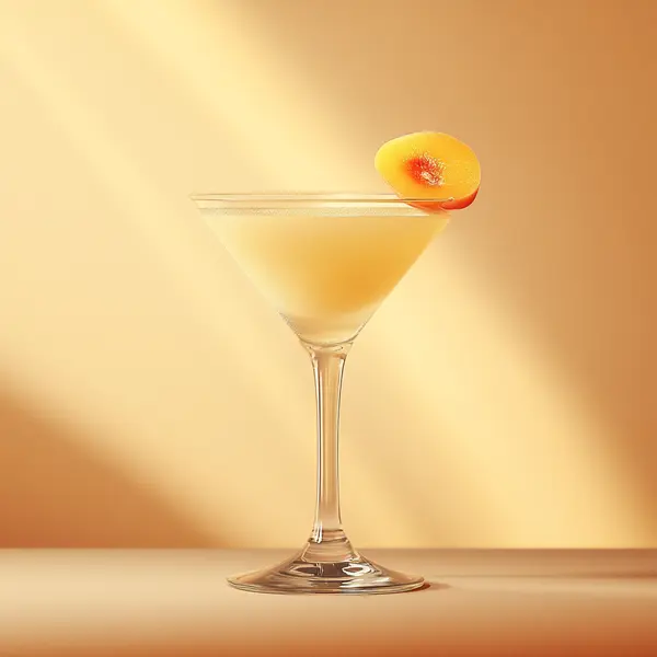 A photo of the Apricot Sunrise Martini cocktail containing Ketel One Vodka, Giffard Triple Sec, Giffard Abricot Du Roussillon, Freshly squeezed lime juice, Freshly squeezed pink grapefruit juice in a Martini.