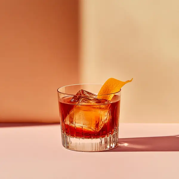 A photo of the Boulevardier cocktail containing Savage & Cooke Cask Finished Bourbon, Martini & Rossi Rosso Sweet Vermouth, Campari Aperitivo in a Old-Fashioned.
