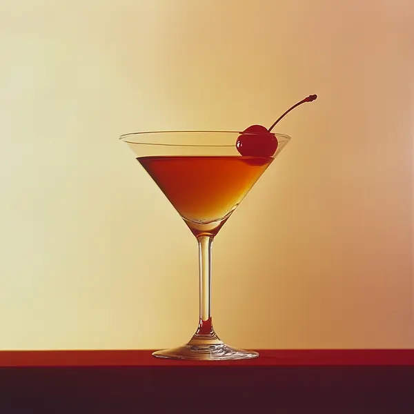 A photo of the Bourbon Berry Twirl cocktail containing Savage & Cooke Cask Finished Bourbon, Giffard Triple Sec, Noilly Prat Dry Vermouth, Liber & Co. Real Grenadine, Peychaud's Bitters in a Martini.