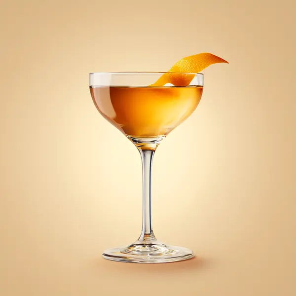 A photo of the Emerald Twister cocktail containing Jameson Irish Whiskey, Bénédictine D.O.M. Liqueur, Noilly Prat Dry Vermouth, Chilled water (reduce if wet ice) in a Coupe.