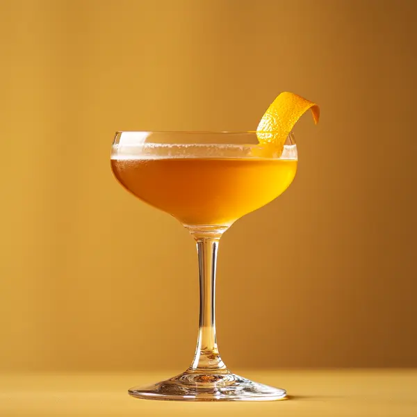 A photo of the Gingerella cocktail containing Beefeater London Dry Gin, Martini & Rossi Rosso Sweet Vermouth, Freshly squeezed orange juice, Angostura Orange Bitters in a Coupe.
