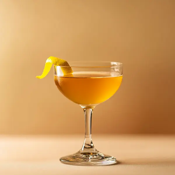 A photo of the Quinquina Quip cocktail containing Tempus Fugit Kina L'Aero d'Or, Hayman's Old Tom Gin in a Coupe.