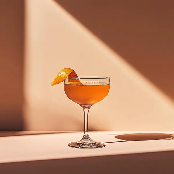 A photo of the Cachaca Sunrise cocktail containing Novo Fogo Chameleon Cachaça, Aperol Aperitivo, St-Germain Elderflower Liqueur, Chilled water (reduce if wet ice) in a Coupe.