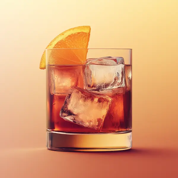 A photo of the Bitter Orange Negroni cocktail containing Beefeater London Dry Gin, Campari Aperitivo, Noilly Prat Dry Vermouth in a Old-Fashioned.