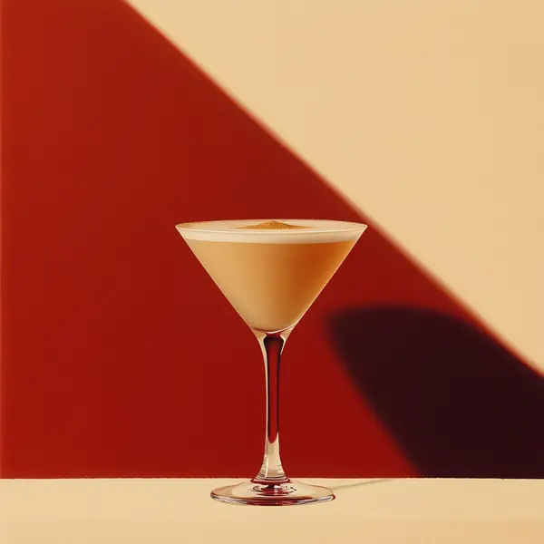 A photo of the Velvet Snuggle cocktail containing Hennessy V.S. Cognac, Graham's 10 Year Old Aged Tawny Port, Giffard Crème de Cacao Liqueur, Single cream / half-and-half, Milk in a Martini.