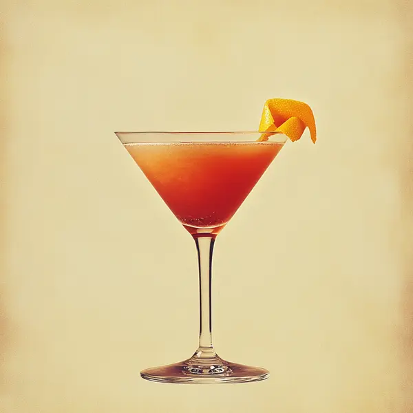 A photo of the Lychee Buzz Martini cocktail containing Roots Rakomelo Sweet Liqueur, Giffard Lichi-Li Liqueur, Freshly squeezed lime juice, Cranberry juice in a Martini.