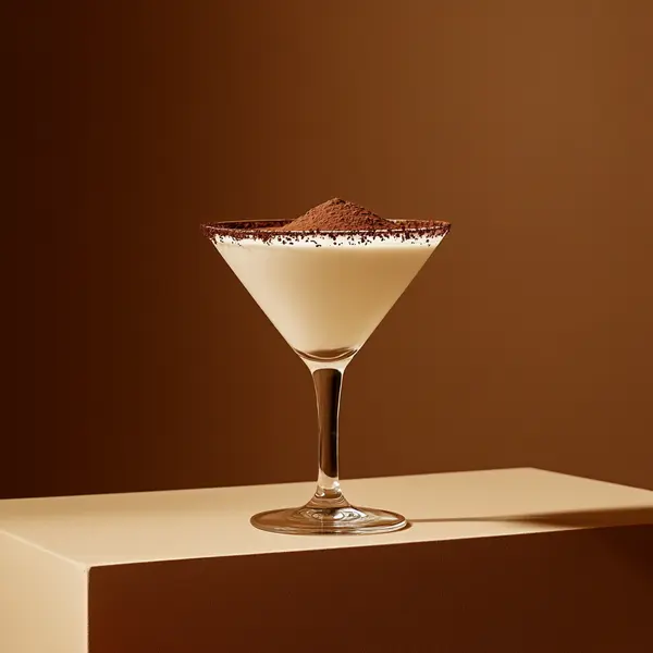 A photo of the Cocoa Kiss Martini cocktail containing Ketel One Vodka, Marie Brizard Crème de Cacao White, Noilly Prat Dry Vermouth in a Martini.
