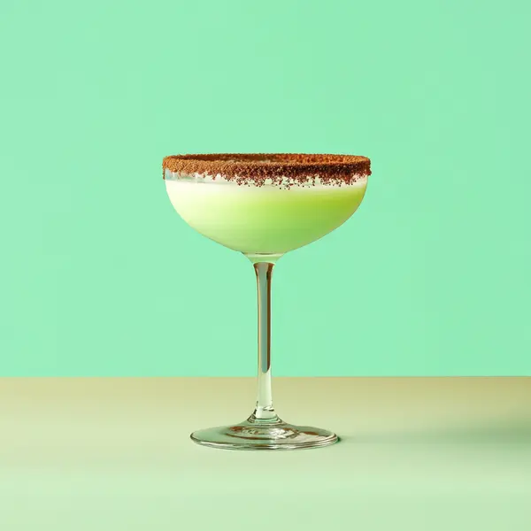 A photo of the Choco-Mint Martini cocktail containing Ketel One Vodka, Tempus Fugit Crème De Menthe, Marie Brizard Crème de Cacao White, Noilly Prat Dry Vermouth in a Martini.