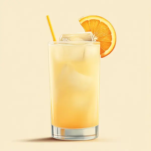 A photo of the Sunny Rum Spritz cocktail containing Planteray 3 Stars White Rum, Grand Marnier, Freshly squeezed orange juice, Lemon-lime soda in a Collins.