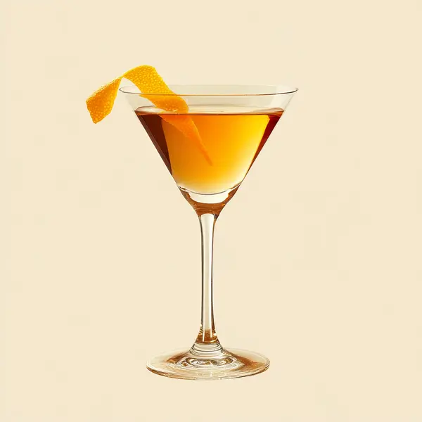 A photo of the Calvados Whisper cocktail containing Hennessy V.S. Cognac, Roger Groult 3 Year Reserve Pays D'Auge Calvados, Martini & Rossi Rosso Sweet Vermouth, Chilled water (reduce if wet ice) in a Martini.