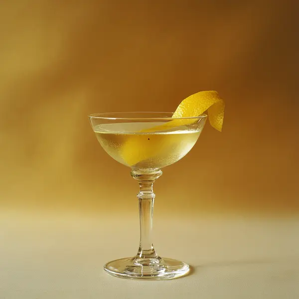 A photo of the Parisian Twilight Martini cocktail containing Beefeater London Dry Gin, Chartreuse Yellow, Lillet Blanc Aperitif, Freshly squeezed lemon juice, Pernod Absinthe in a Martini.