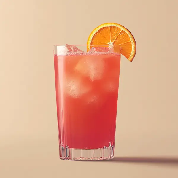 A photo of the Crimson Amaretto Spritz cocktail containing Luxardo Amaretto di Saschira Liqueur, Cranberry juice, Freshly squeezed orange juice in a Collins.