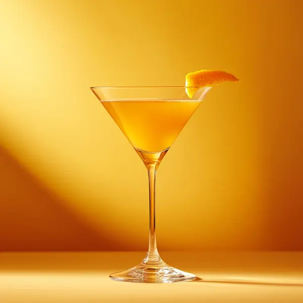 A photo of the Orange Zephyr Martini cocktail containing Beefeater London Dry Gin, Giffard Triple Sec, Martini & Rossi Rosso Sweet Vermouth, Freshly squeezed orange juice in a Martini.