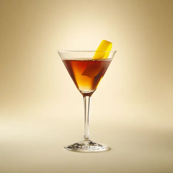 A photo of the Rum Royale Martini cocktail containing Appleton Estate 8 Year Old Reserve Rum, Dubonnet Rouge, Valdespino Inocente Fino Sherry in a Martini.