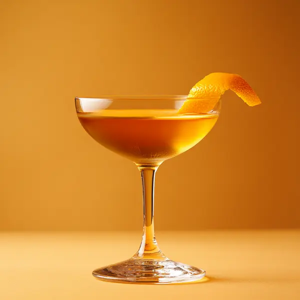 A photo of the Vermouth Euphoria cocktail containing Martini & Rossi Rosso Sweet Vermouth, Noilly Prat Dry Vermouth, Pernod Absinthe, Chilled water, Angostura Orange Bitters in a Coupe.